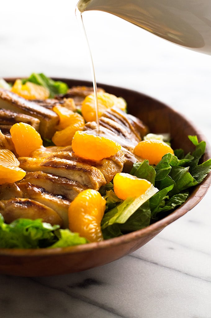 A light and healthy Asian chicken salad. Simple, delicious, yum. From BakingMischief.com