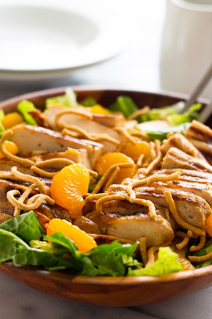 A light and healthy Asian chicken salad. Simple, delicious, yum. From BakingMischief.com