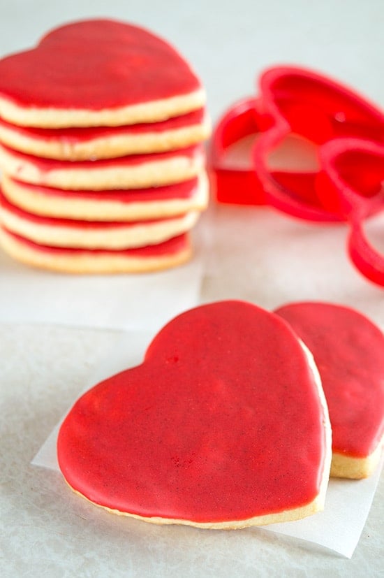 Heart Cookies with Cinnamon Icing for Valentine's Day and everyday. From BakingMischief.com