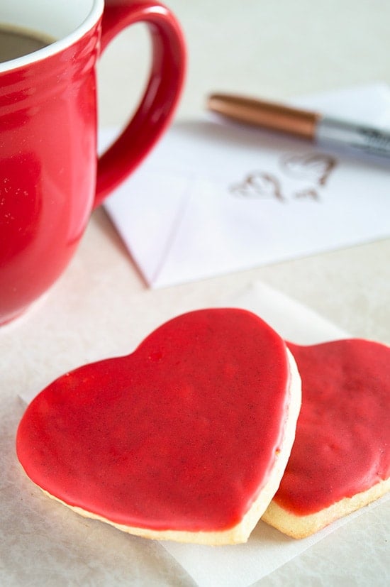 Heart Cookies with Cinnamon Icing for Valentine's Day and everyday. From BakingMischief.com