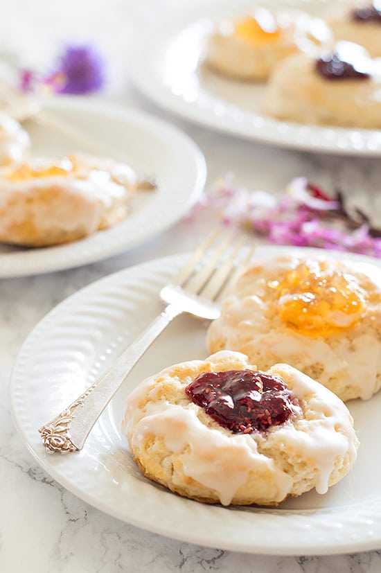 These jam scones are perfect for brunch or a sunny afternoon tea party!