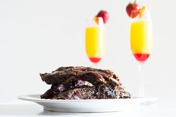 "Happy Endings" Ribs and Mimosas recipes! From BakingMischief.com