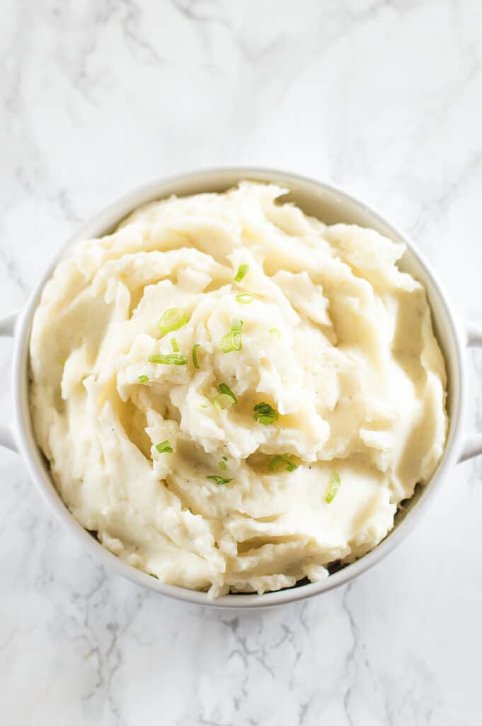Homemade mashed potatoes in a bowl.
