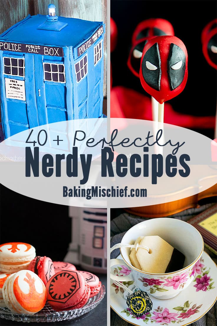 40+ perfectly nerdy recipes inspired by books, television, and movies. Recipes for everything from 'Game of Thrones' and 'The Walking Dead' to 'Star Wars' and the Marvel Cinematic Universe!
