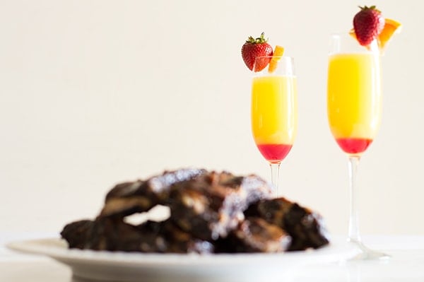 "Happy Endings" Ribs and Mimosas recipes! From BakingMischief.com
