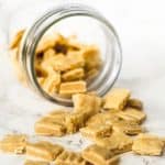 The perfect easy homemade high-value dog treats for training. Simple, inexpensive, and irresistible to dogs. Cats love them too! From BakingMischief.com | Homemade Dog Treats | Homemade Cat Treats |