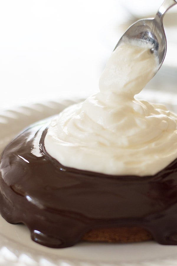 This small batch of light and tangy cream cheese whipped cream is quick and easy to make. Serve over fruit for a light dessert or pile high over baked goods for something truly decadent. Recipe includes nutritional information. From BakingMischief.com