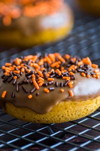Pumpkin Donuts with Maple Glaze