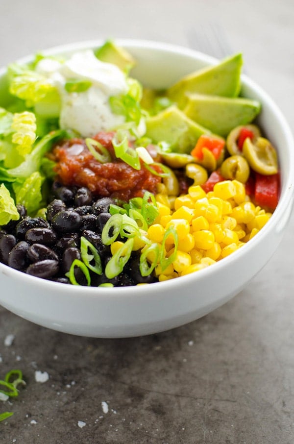 Black bean taco bowls.