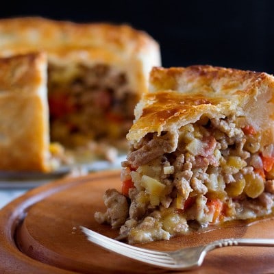 Make your very own Game of Thrones Frey Pie, with carrots, parsnips, turnips, mushrooms, bacon, and ground PORK wrapped in a delicious buttermilk pie crust. Recipe includes nutritional information. From BakingMischief.com
