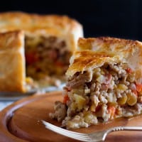 Make your very own Game of Thrones Frey Pie, with carrots, parsnips, turnips, mushrooms, bacon, and ground PORK wrapped in a delicious buttermilk pie crust. Recipe includes nutritional information. From BakingMischief.com