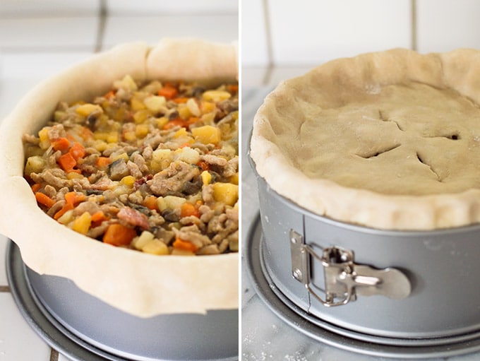 Collage photo of Game of Thrones Frey Pie being made.