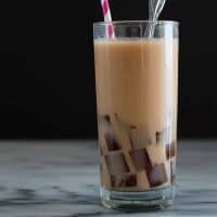 Cool and refreshing milk tea with coffee jelly is so easy to make and fun to drink. Make some and impress your friends. You know you want to. ;)