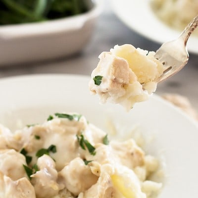Creamed turkey (or creamed chicken) is a simple weeknight dinner that can be made with leftover turkey or chicken. It's pure comfort food and completely delicious. Recipe includes nutritional information. From BakingMischief.com