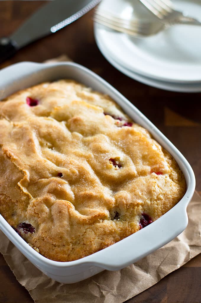 Christmas Breakfast anyone? This Mini Cranberry Breakfast Cake is a perfect easy breakfast for two to four. Recipe includes nutritional information. From BakingMischief.com