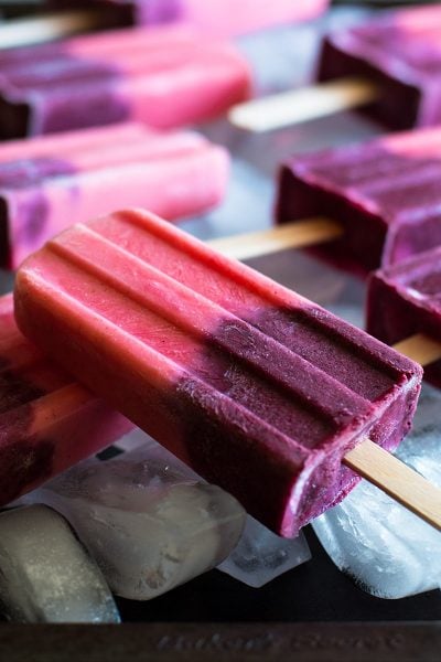 Strawberry and Blueberry Yogurt Smoothie Popsicles