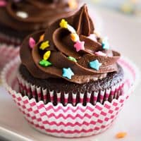 Small-batch Chocolate Chocolate Cupcakes with Chocolate Buttercream: rich, delicious, and amazing! | Chocolate desserts | Small-batch Cupcakes | Small-batch Desserts |