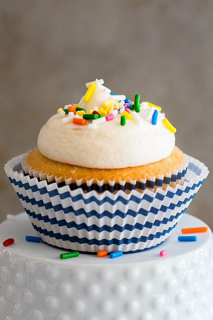 This small-batch vanilla cupcake recipe makes just a half-dozen vanilla cupcakes that are moist, soft, so good.