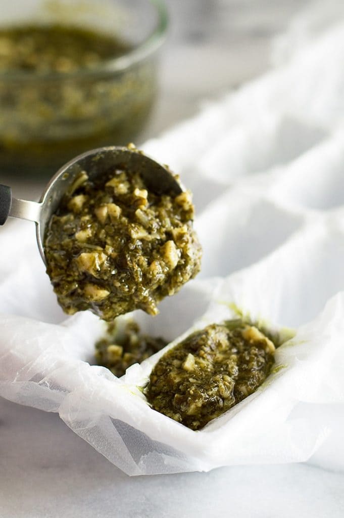 What to do with leftover pesto, including instructions on how to freeze pesto and leftover pesto recipe ideas. From BakingMischief.com