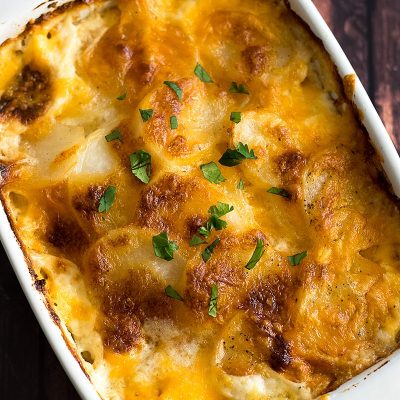 Creamy cheesy Potato Gratin for Two is simple to make and a perfect delicious meal for two.