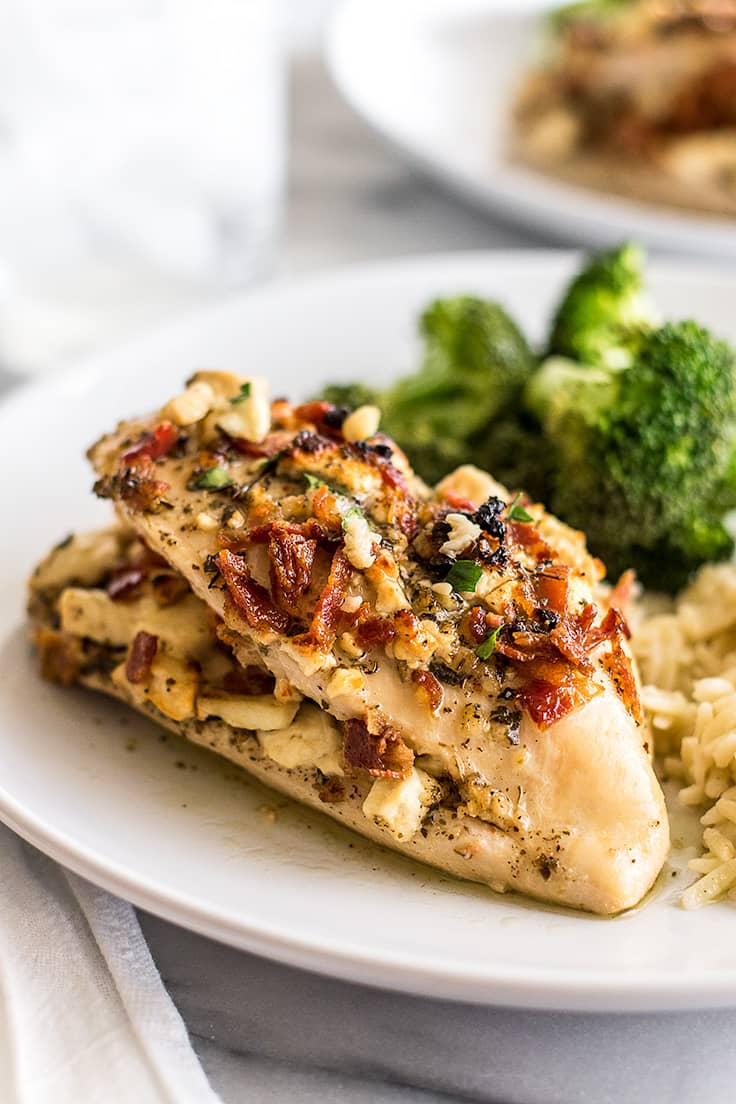 Bacon and Feta Stuffed Chicken Breast is the perfect dish when you want something a little extra special for dinner. | Dinner for Two | Easy Chicken Recipes |