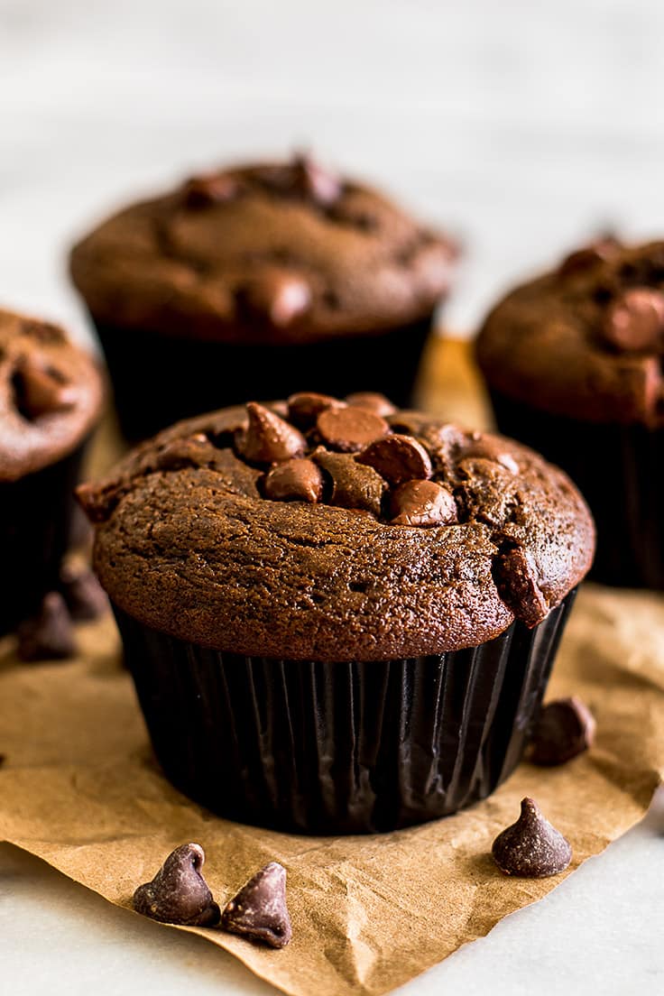 You NEED these Small-batch Chocolate Chocolate Chip Muffins in your life!