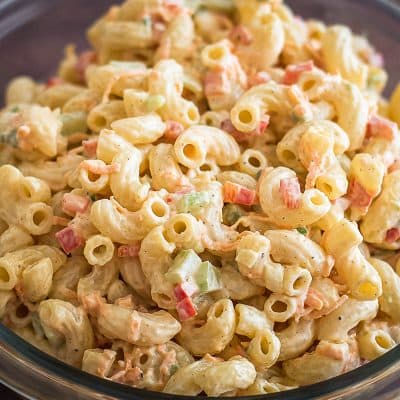 This Small Macaroni Salad is the perfect simple side for small get-togethers and dinners with friends!