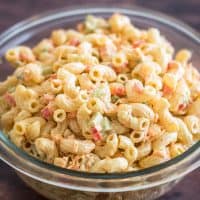 This Small Macaroni Salad is the perfect simple side for small get-togethers and dinners with friends!