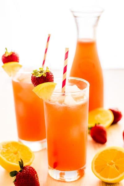 Homemade Strawberry Lemonade for Two