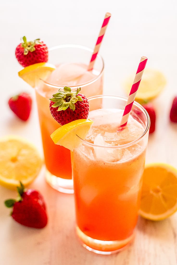 This Homemade Strawberry Lemonade for Two is pretty and pink and so easy to make!