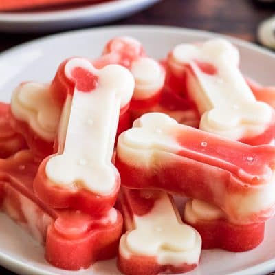Make a big batch of these two-ingredient Watermelon and Yogurt Frozen Dog Treats to keep your pup cool this summer!