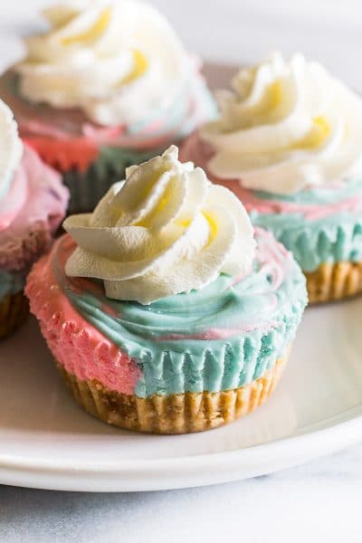 Small-batch No-bake Unicorn Cheesecakes