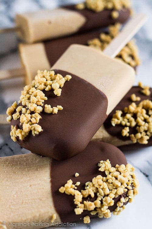 Chocolate Peanut Butter Yoghurt Popsicles from Marsha's Baking Addiction - My favorite popsicle tips and tricks plus some of the best popsicle recipes on the internet!