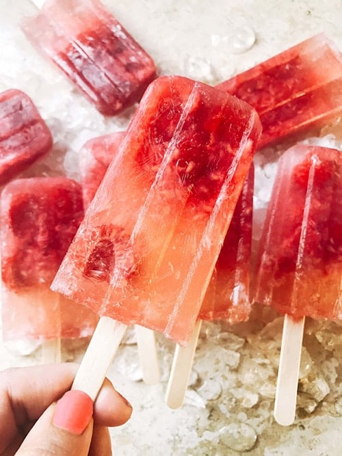 Raspberry Rose (Frose) Popsicles from Three Olives Branch - My favorite popsicle tips and tricks plus some of the best popsicle recipes on the internet!