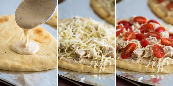 Homemade Naan Chicken Alfredo Pizza is super easy to make! | Homemade Pizza | Recipe for Two | Dinner for Two |