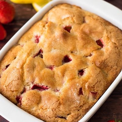 This mini strawberry Breakfast Cake is one of my favorite breakfasts for two. It's simple, easy to throw together, and absolutely delicious!