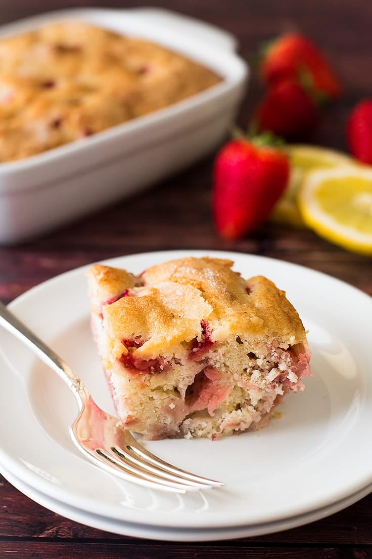 There is just a hint of lemon flavor in this Mini Strawberry Breakfast Cake, and you will love it!