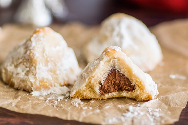 Small-batch snowball cookies on parchment paper.