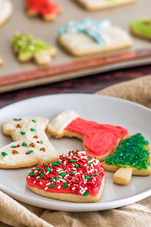 Twelve Days of Small-batch Christmas Cookies Day 1: Let's start out this cookie journey with a couple of classics, Small Batch of Cut-out Sugar Cookies and Miracle on 34th Street. | #Christmas | #ChristmasCookies | #ChristmasMovies | #DessertsForTwo |
