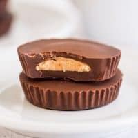 Homemade Peanut Butter Cups on a plate.