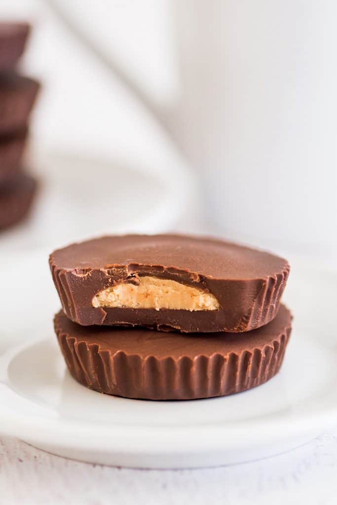 Homemade Peanut Butter Cups on a plate.