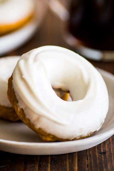 Pumpkin Donuts With Cream Cheese Glaze