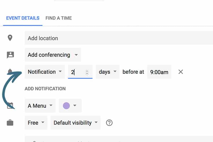 How to Meal Plan Using Google Calendar: Everything you need to know about using Google Calendar as a meal planning tool. | #mealplanning | #mealplan | #mealplanningcalendar | Screen shot of meal plan calendar entry notifications.