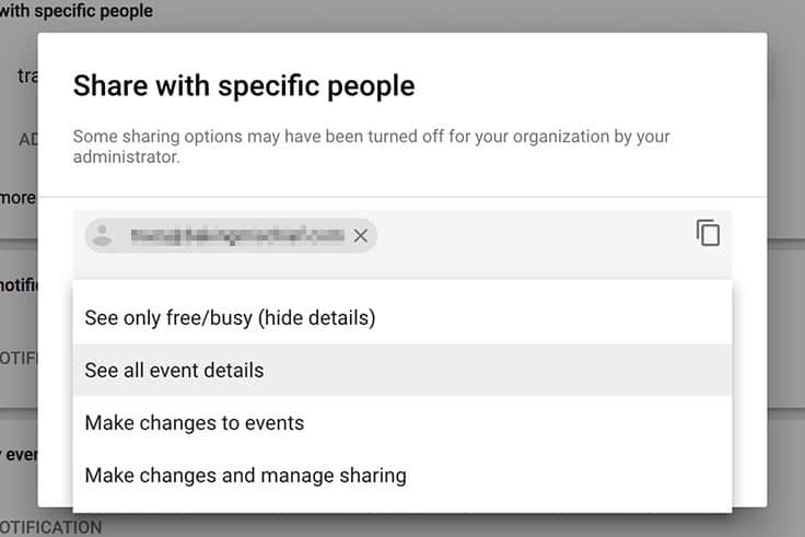 How to Meal Plan Using Google Calendar: Everything you need to know about using Google Calendar as a meal planning tool. | #mealplanning | #mealplan | #mealplanningcalendar | Screen shot of meal plan calendar, sharing a new calendar.