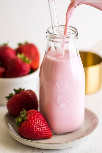 Easy Homemade Strawberry Milk for One or Two