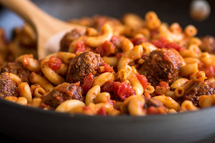 Wide image of Homemade Spaghettios in a pot.