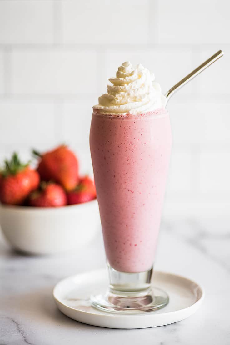 Strawberry Milkshake with whipped cream