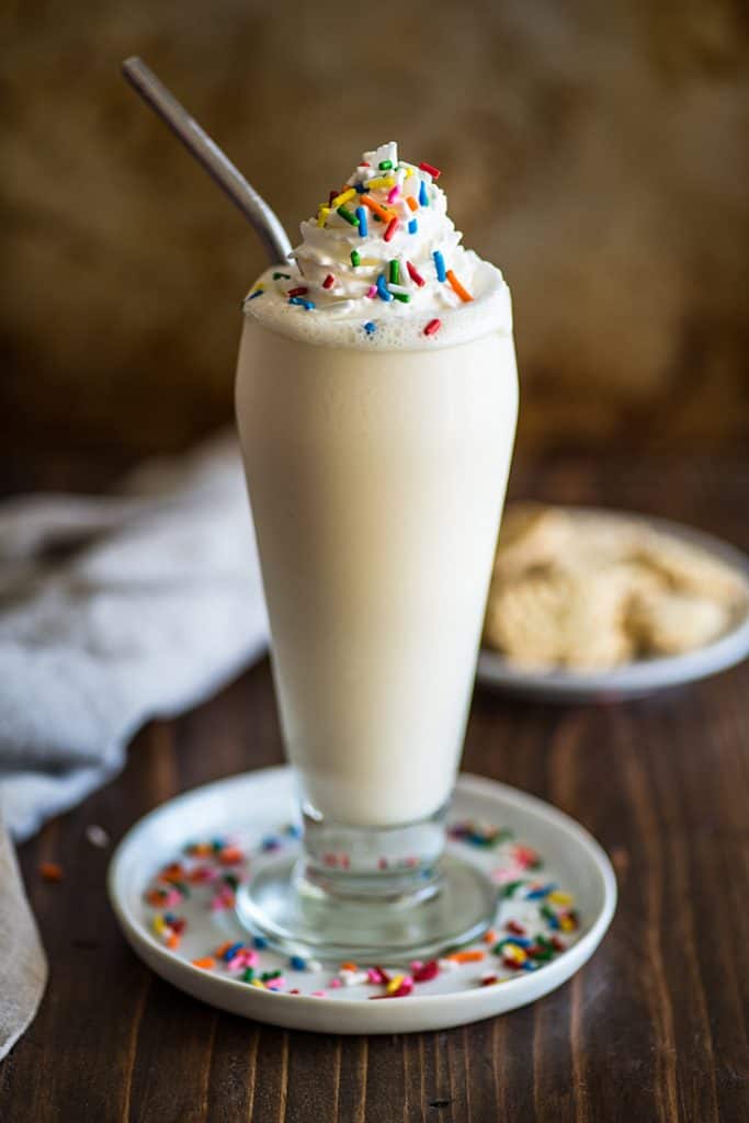 Vanilla milkshake in a glass