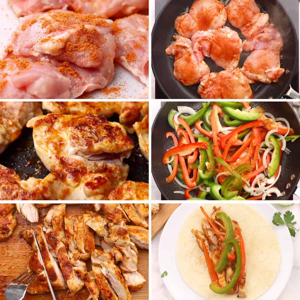 Easy chicken fajitas being made.