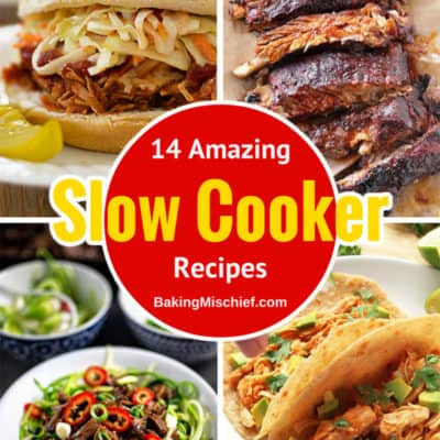 Collage of slow cooker recipes.